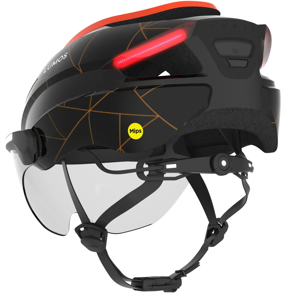 Lumos Ultra E-Bike helmet in Cinder Trail, Mips, rear angled view