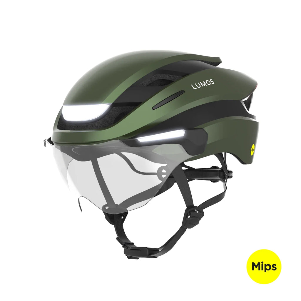 Lumos Ultra E-Bike helmet in Emerald Green, Mips, front angled view