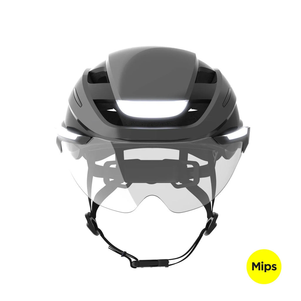 Lumos Ultra E-Bike helmet in Gunmetal Grey, Mips, front view
