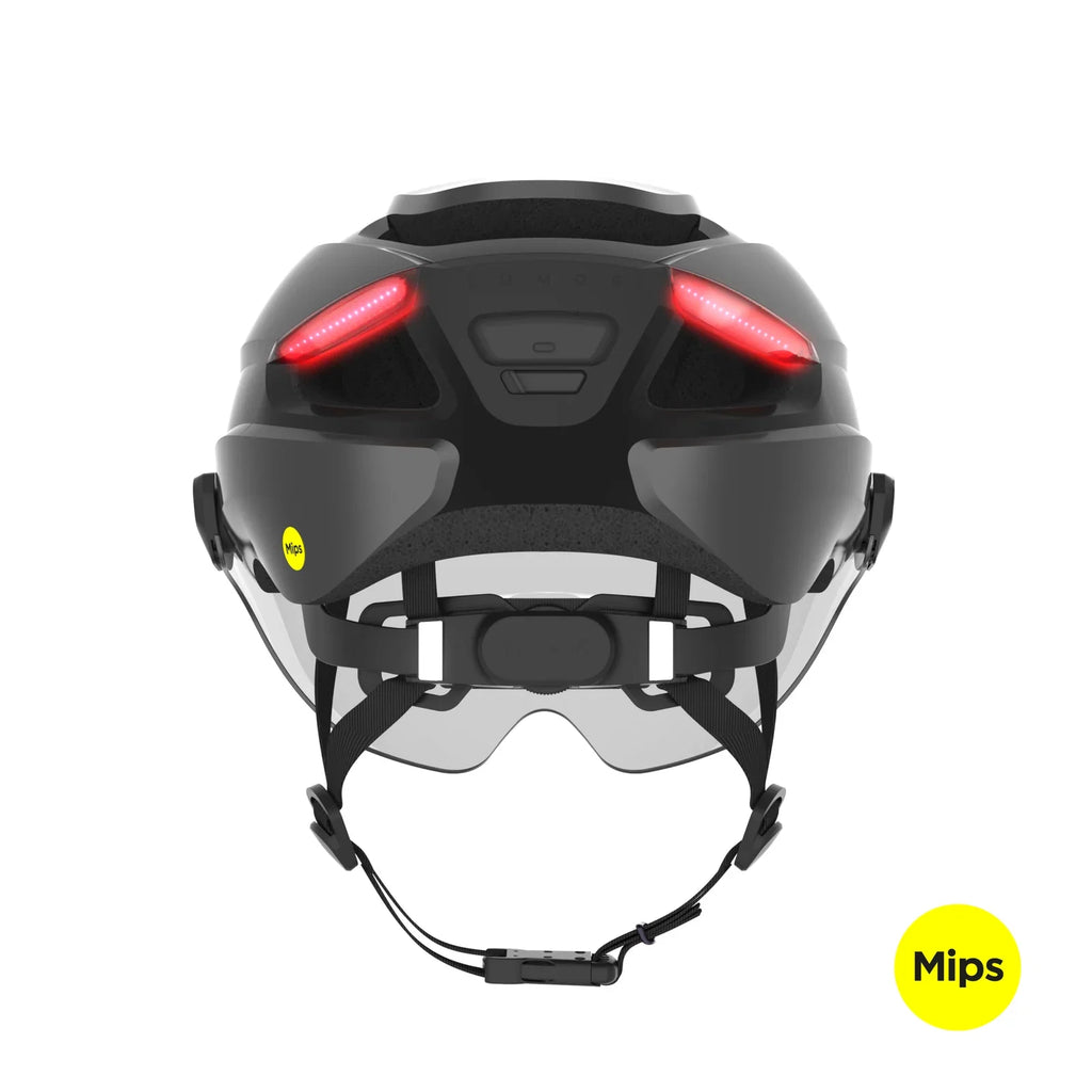 Lumos Ultra E-Bike helmet in Gunmetal Grey, Mips, rear view