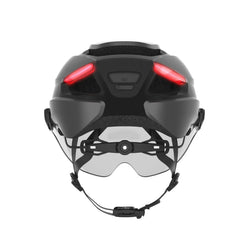 Lumos Ultra E-Bike helmet in Gunmetal Grey, Standard, rear view