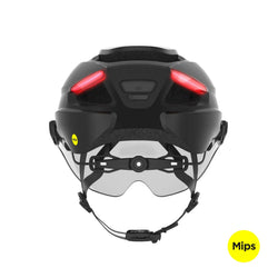 Lumos Ultra E-Bike helmet in Onyx Black, Mips, rear view