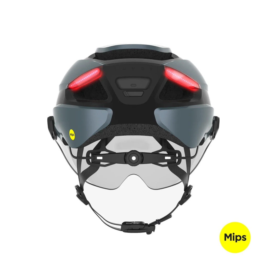 Lumos Ultra E-Bike helmet in Space Blue, Mips, rear view