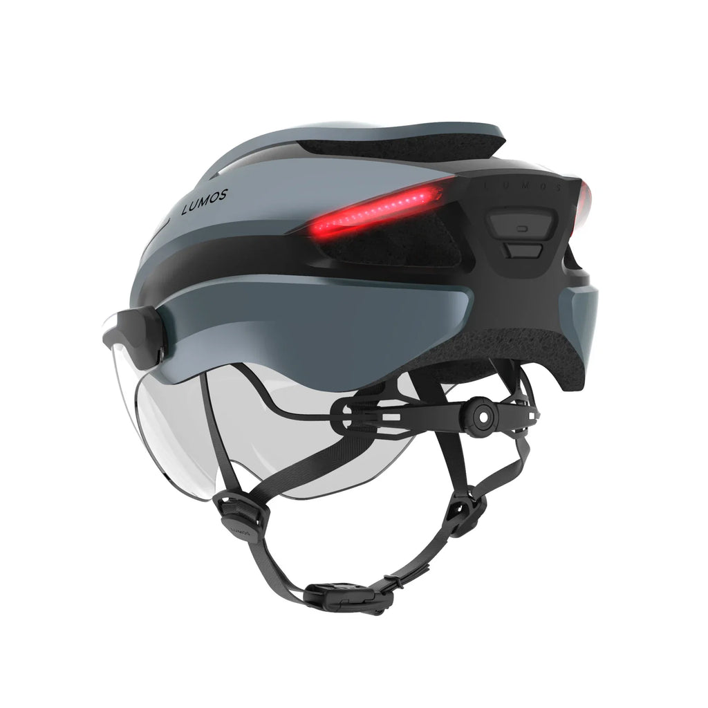 Lumos Ultra E-Bike helmet in Space Blue, Standard, rear angled view